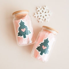 Christmas Tree Iced Coffee Glass
